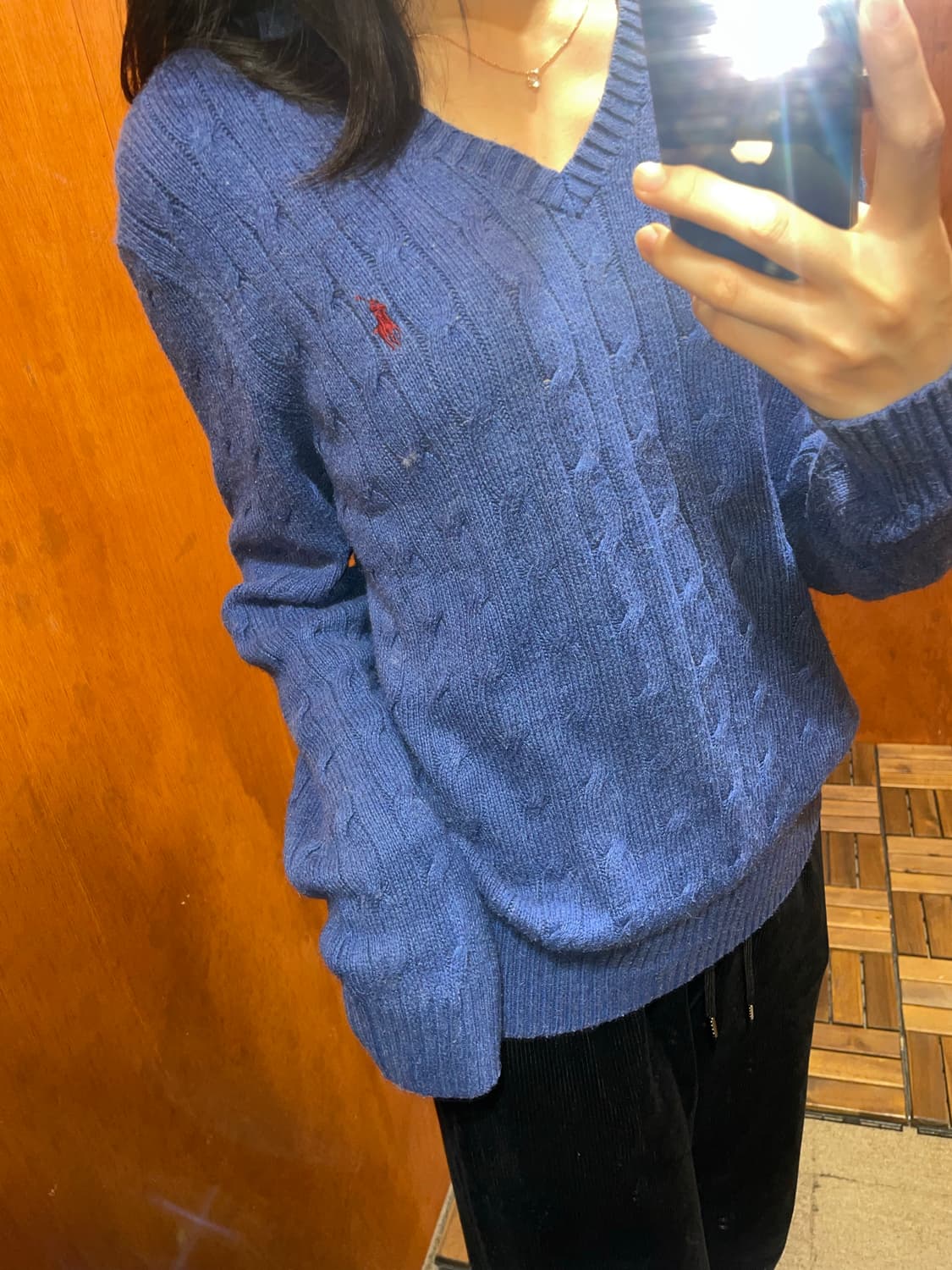 (M) POLO 폴로 랄프로렌 케이블 브이넥 니트 상품이미지2