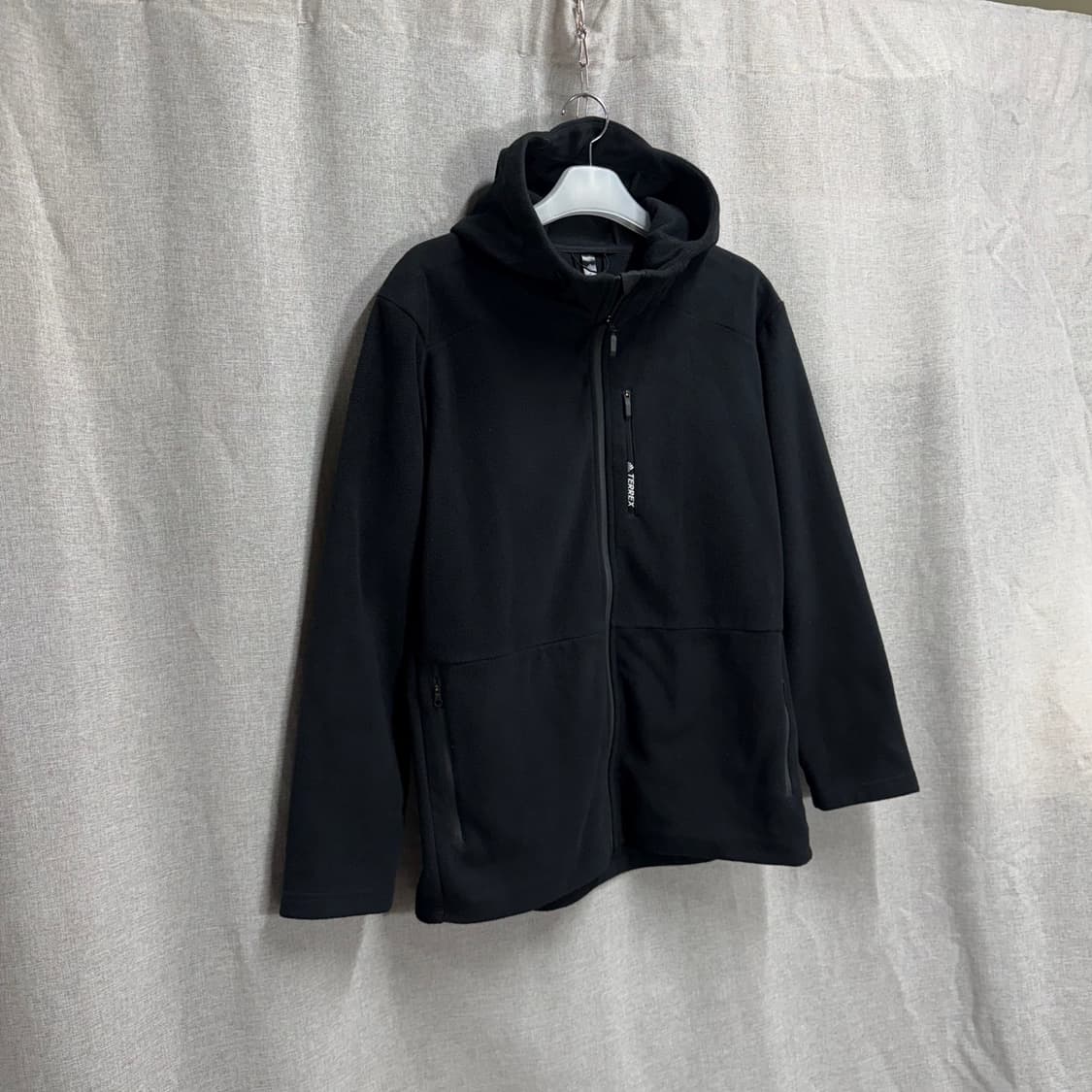 [3XL/슬림] 아디다스 테렉스 후리스 블랙 기모 후드집업 상품이미지2