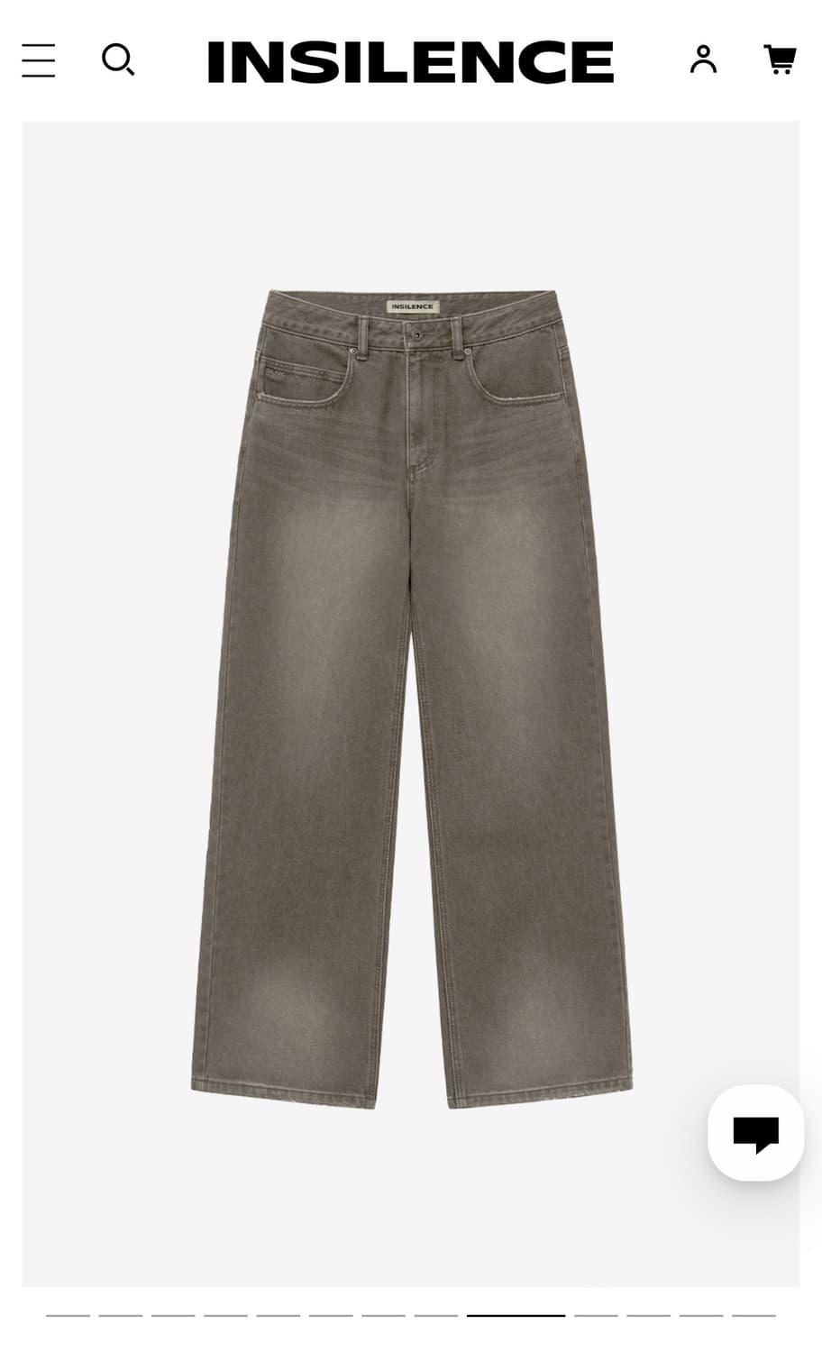 인사일런스 빈티지 와이드 데님 브라운 S 상품이미지3