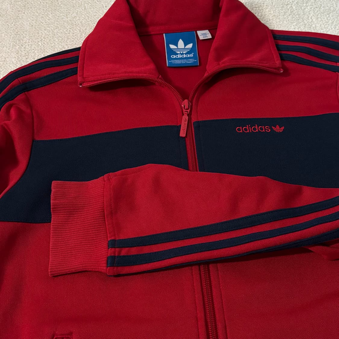 아디다스 베켄바우어 네이비 빨강 버건디 트랙탑 스몰로고 져지 상품이미지3