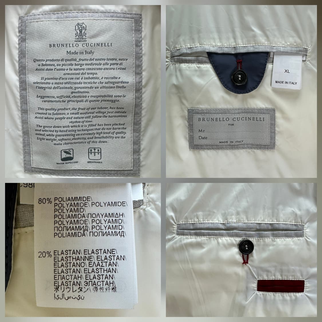 [새상품] 브루넬로 쿠치넬리 타페타 구스다운 패딩 자켓 XL 상품이미지8