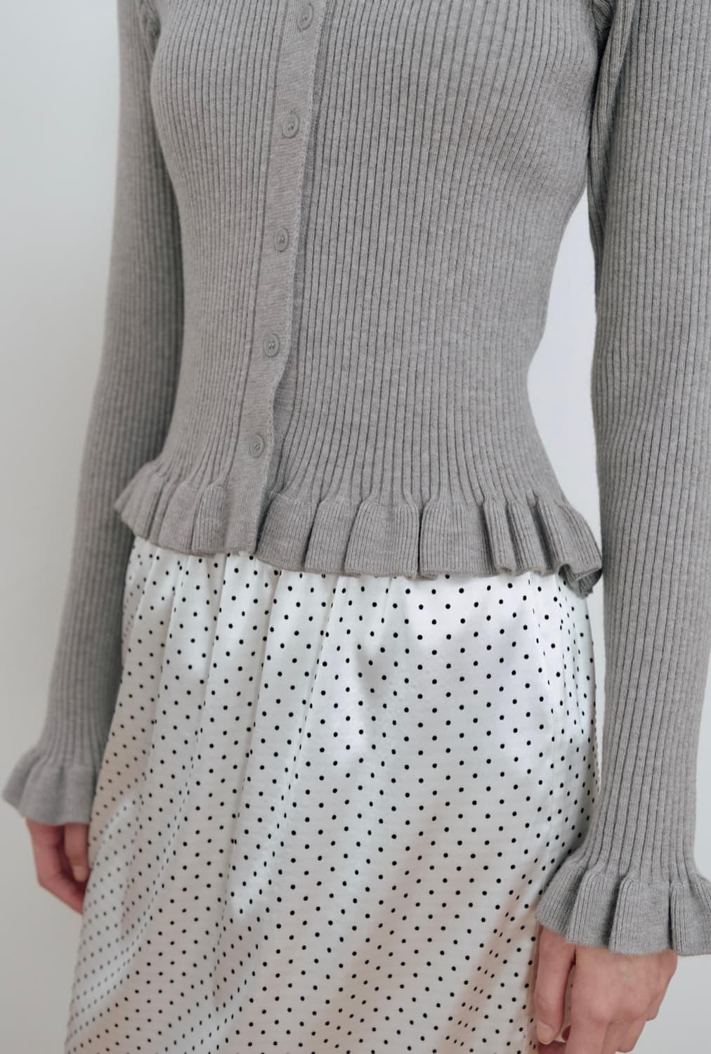 마조네 프릴 레이어드 미디 스커트 상품이미지2