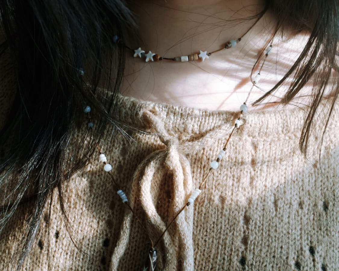 short wood star necklace 쇼트 우드 스타 목걸이 상품이미지5