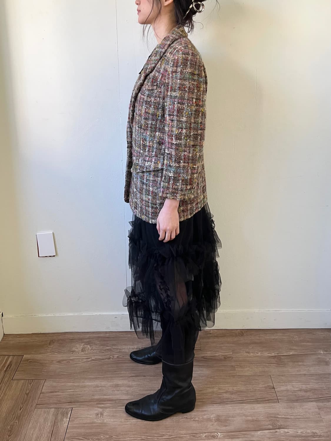 COeur 블랙 시스루 스커트 상품이미지8