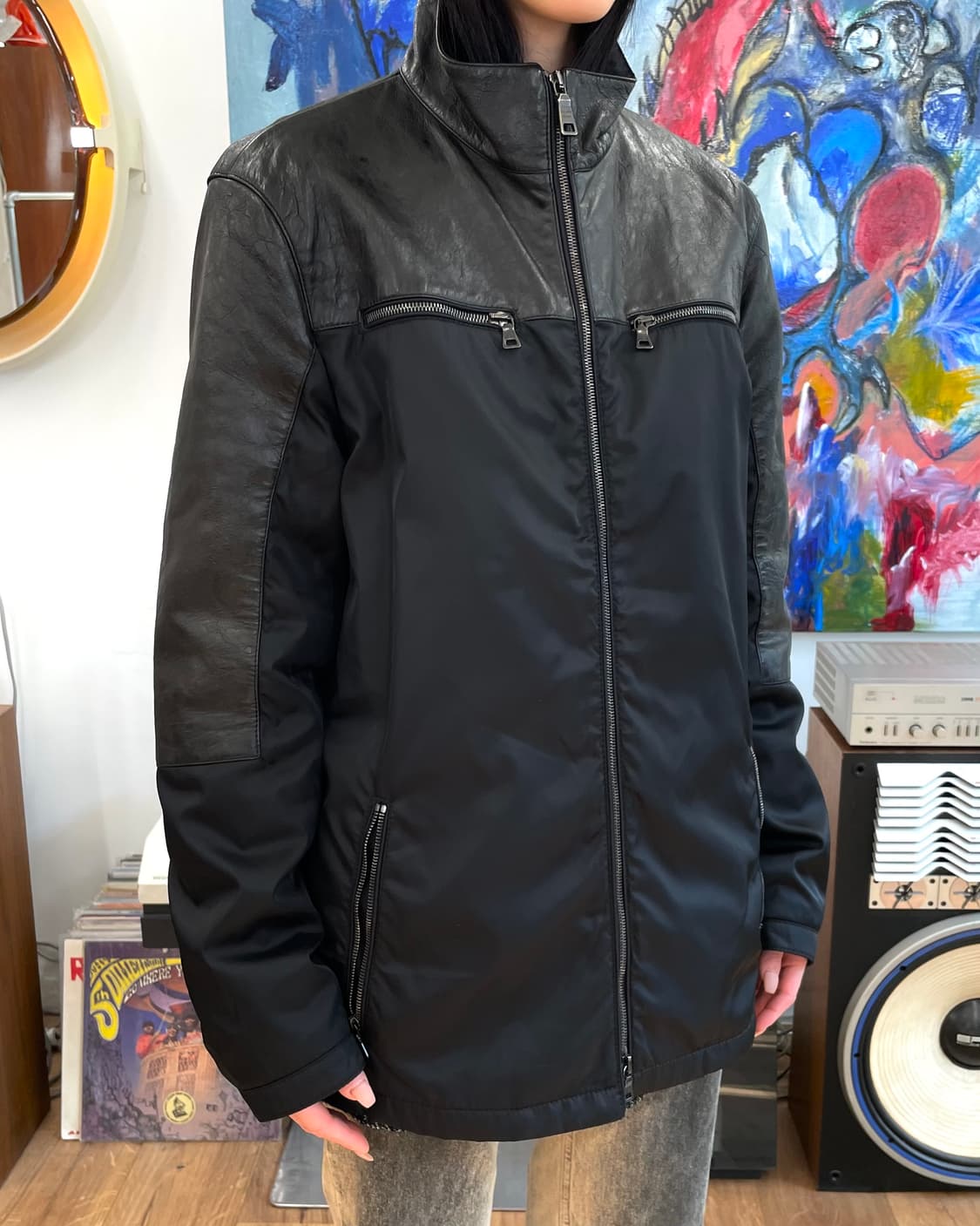 [48] 프라다 레더 나일론 자켓 상품이미지4