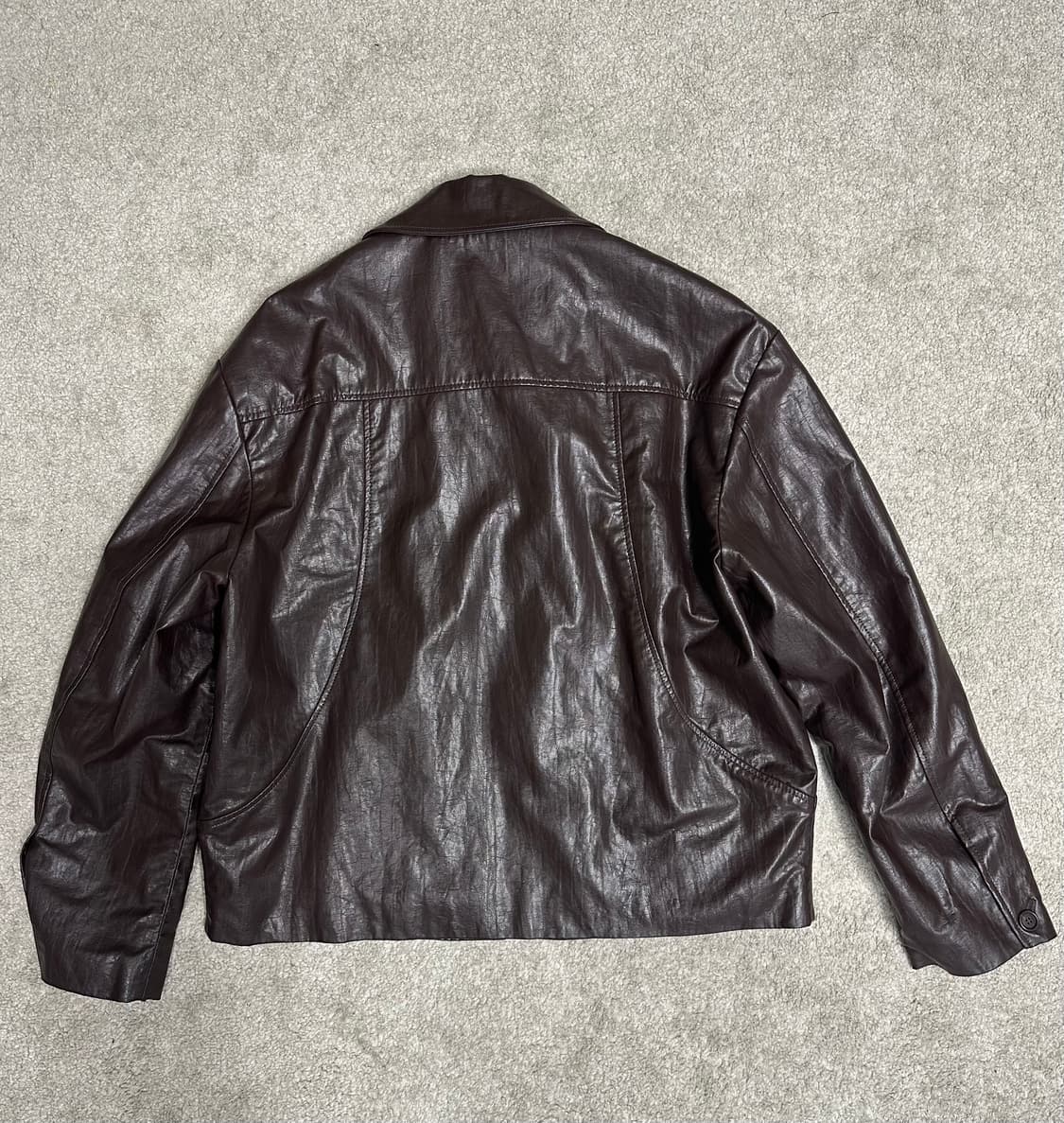 르마드 페이커 레더 절게 자켓 브라운 상품이미지3