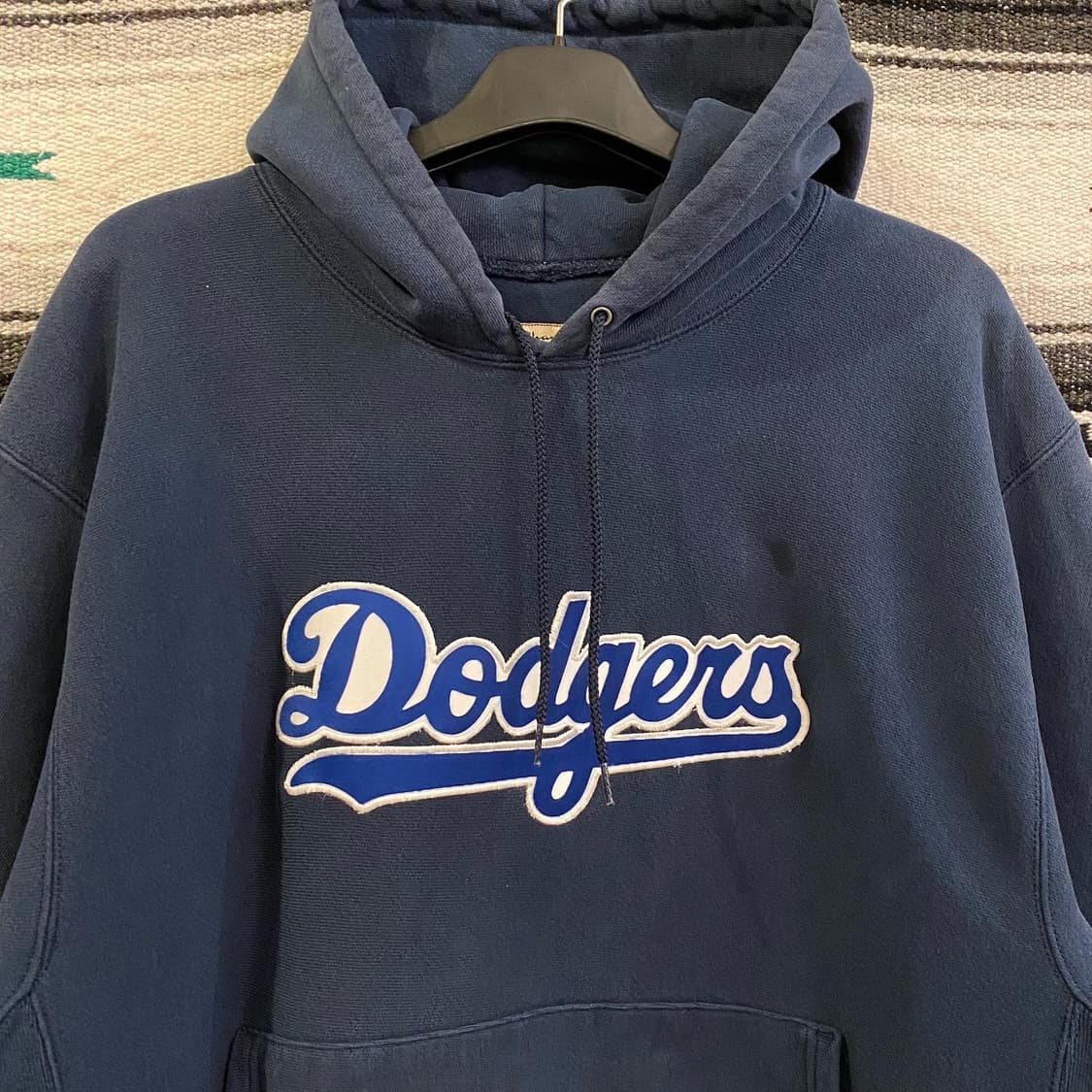 90s USA 챔피온 리버스위브 La다저스 후드 상품이미지5