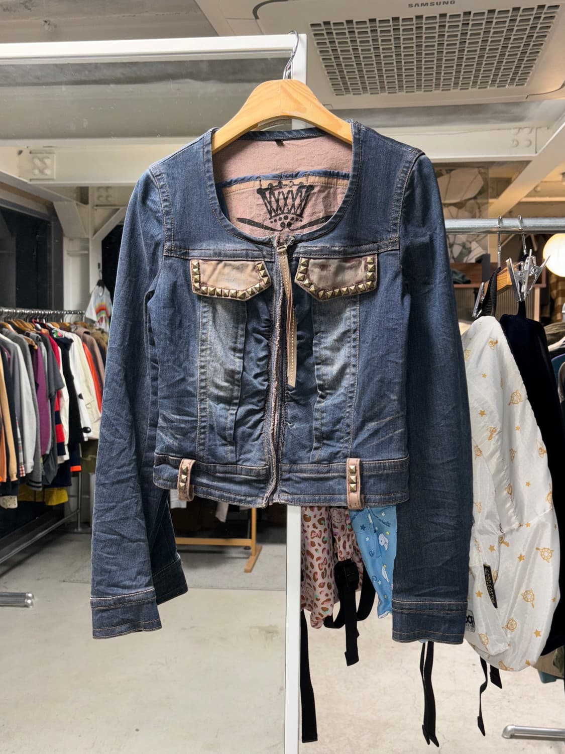 오브제 스터드 집업 데님자켓  상품이미지2