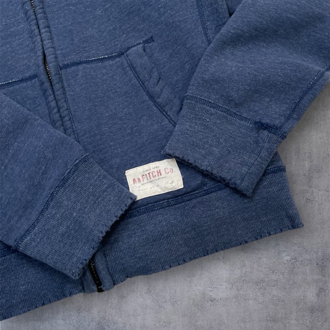아베크롬비 네이비블루 머슬핏 기모 후드집업 L 상품이미지4