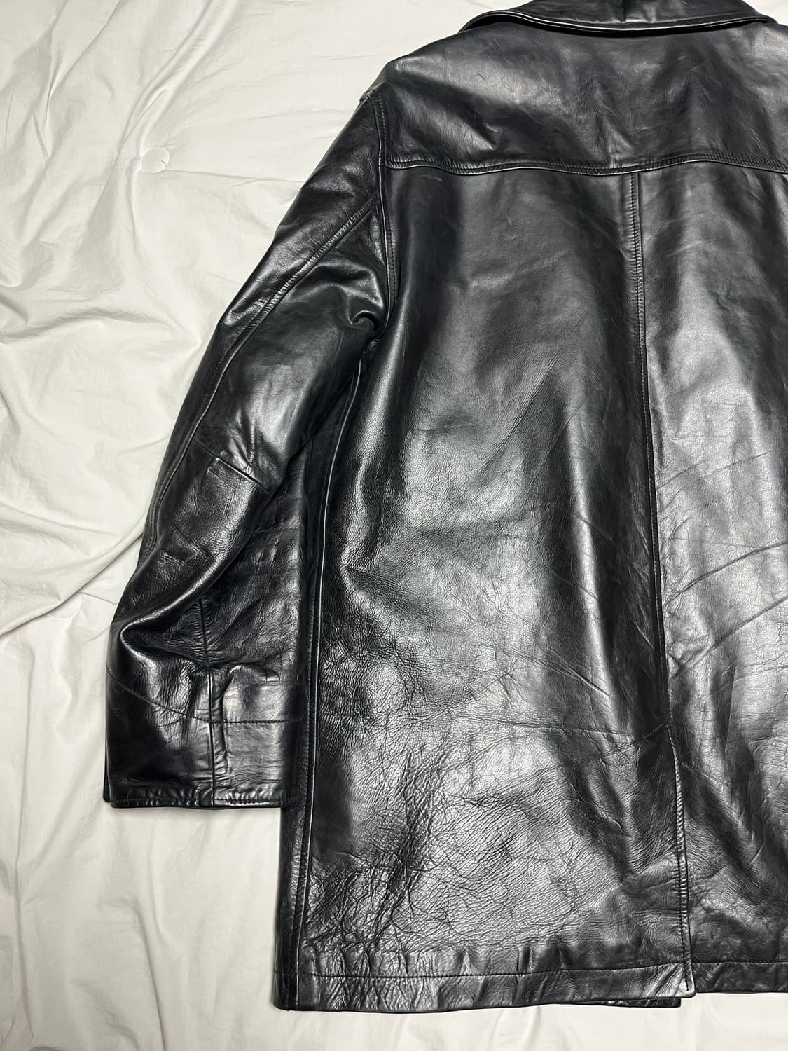 [L] GAP 올드 갭 레더 카코트 블랙 상품이미지7