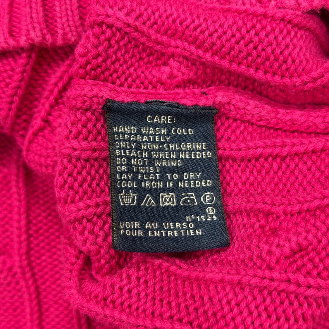 폴로 랄프로렌 스포츠 터틀넥 목폴라 케이블 니트 핑크 L 상품이미지5