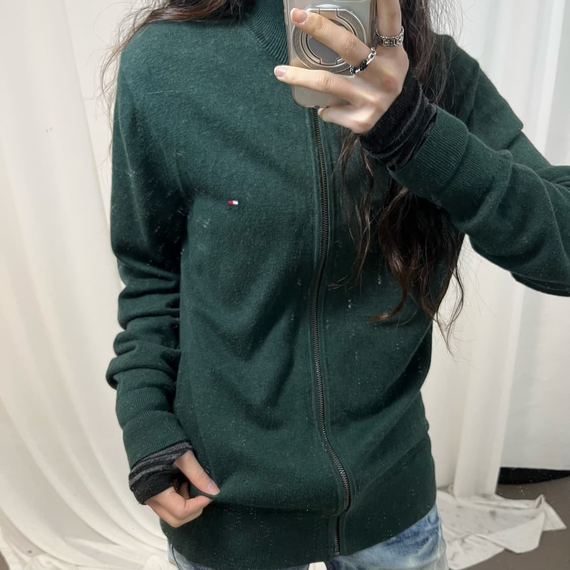 Tommy Hilfiger Green Knit Zip-up 상품이미지3