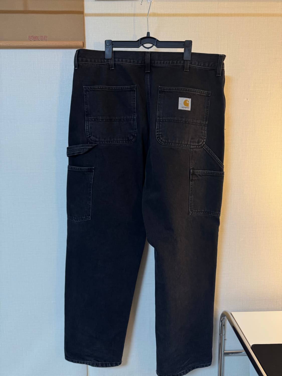 [36x32]칼하트wip 더블니 흑청 팬츠 상품이미지4