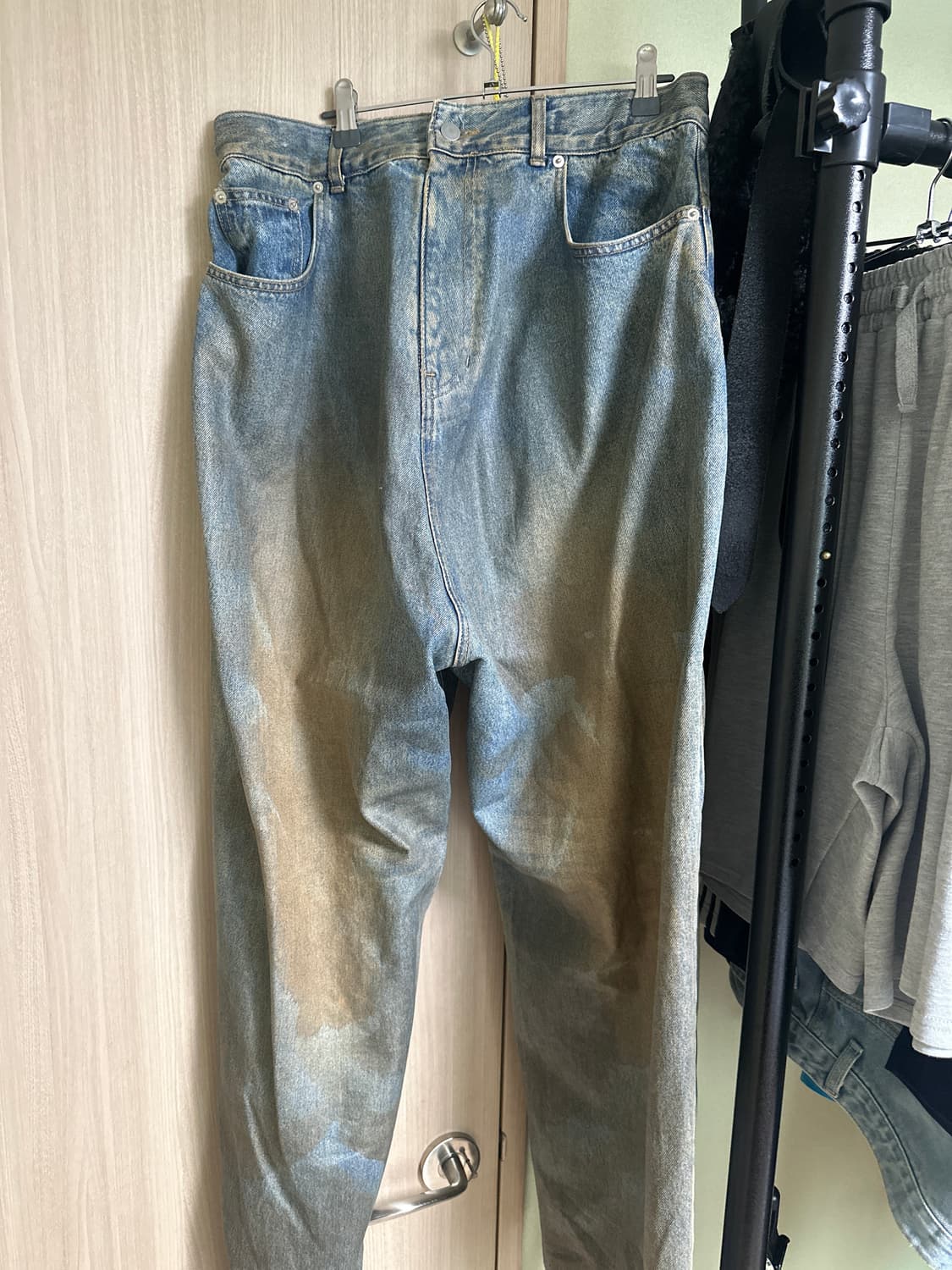 프로젝트 G/R 코티드 백워드 데님 팬츠 블루 상품이미지2