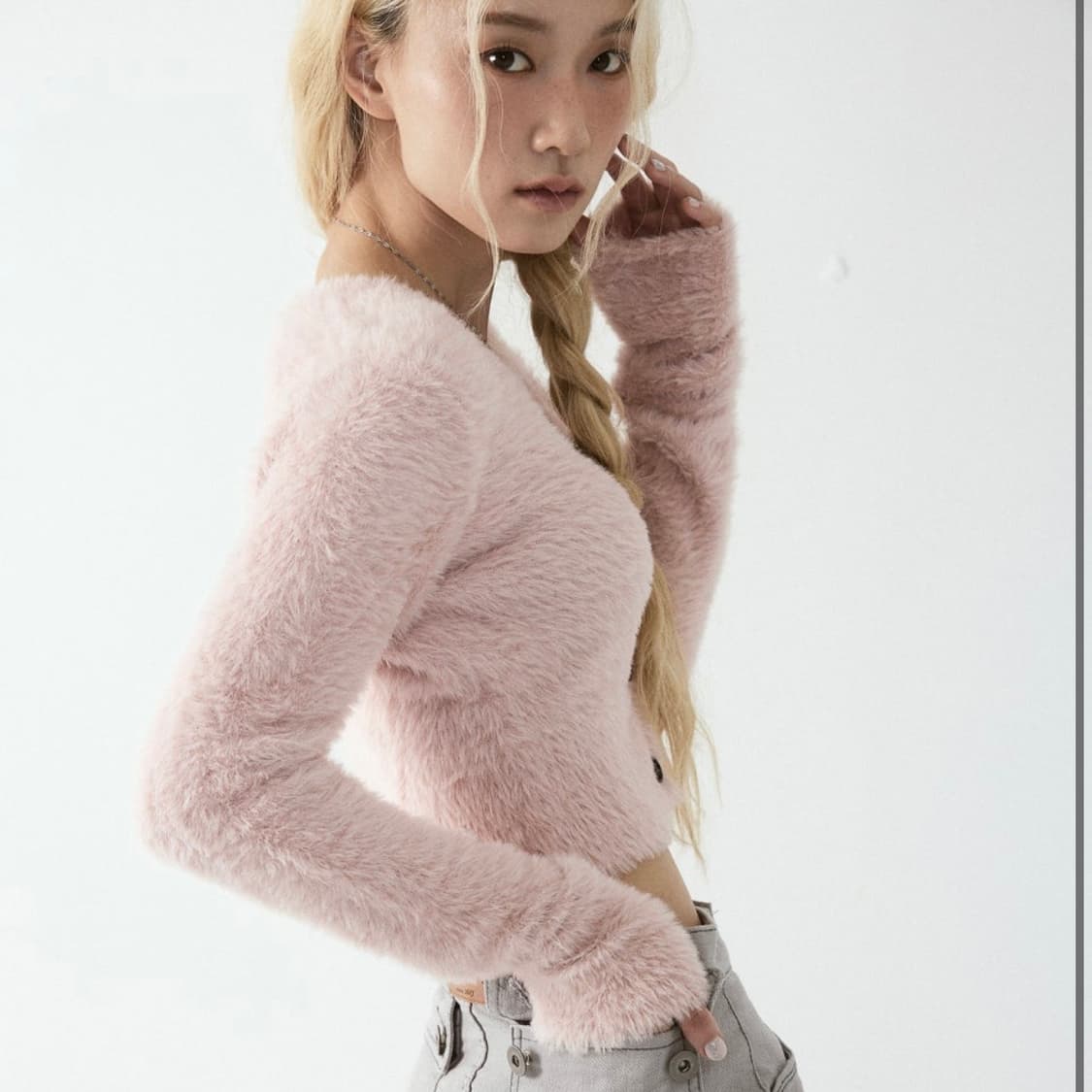 애즈온 마카롱 가디건 핑크 상품이미지4