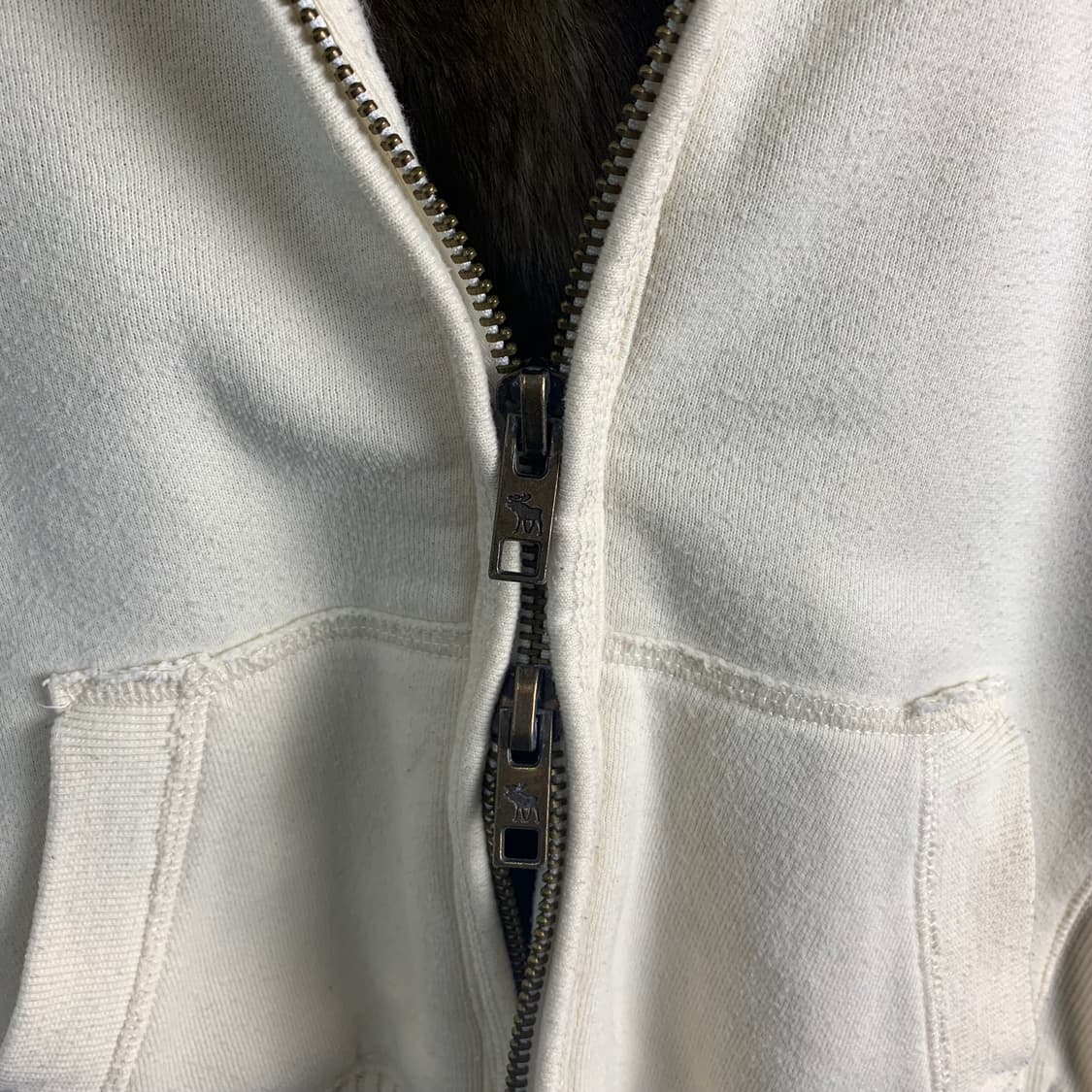 아베크롬비 산양로고 y2k 와투케 아이보리 울프죠 후드집업  상품이미지6