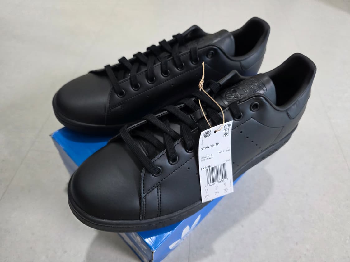 [새상품] 아디다스 스탠스미스 올블랙  295 상품이미지1