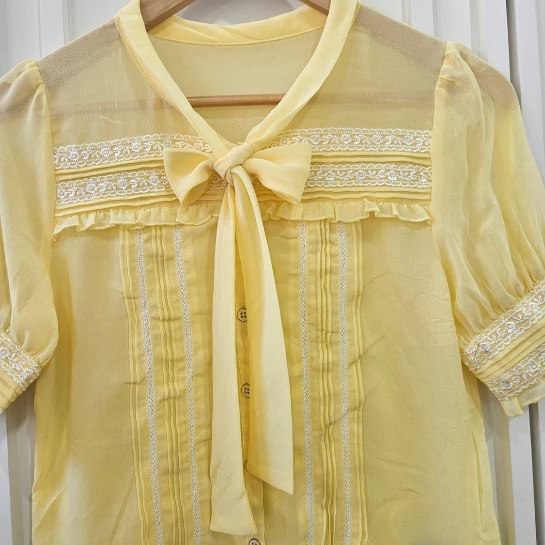 리본 레이스 쉬폰 블라우스 상품이미지3