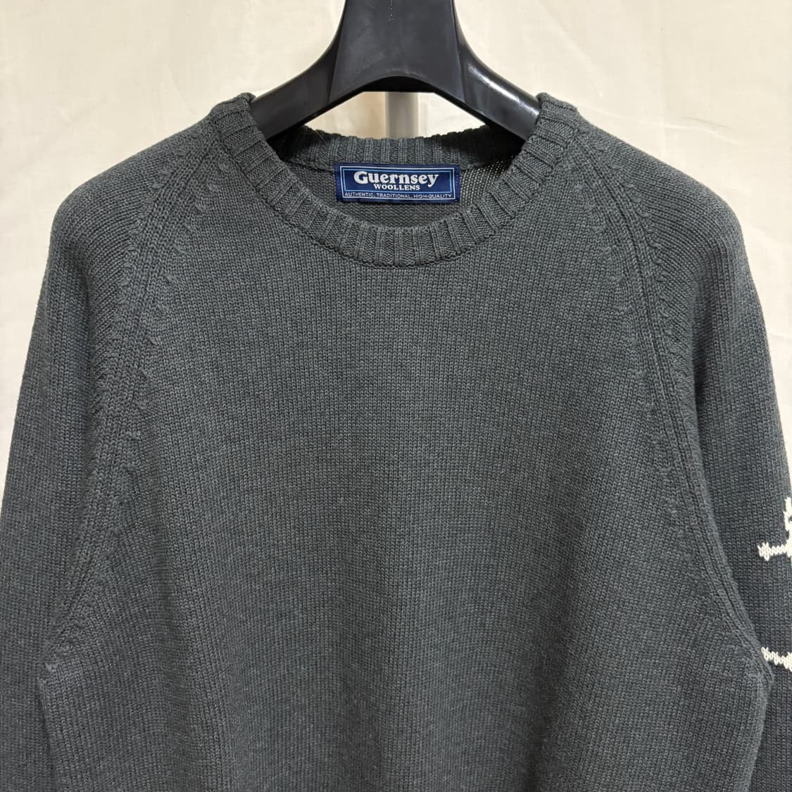 건지울른스 피셔맨 크루넥 니트 / 차콜, XL 상품이미지2