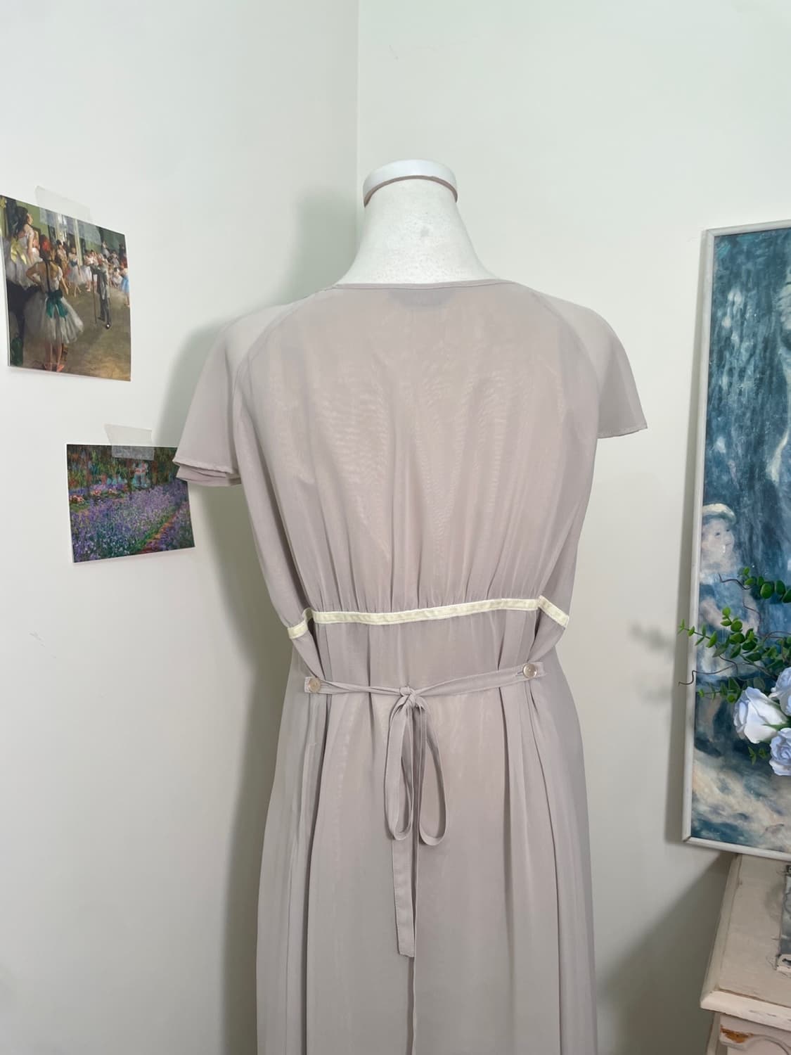 sheer pinkgray shirring bow point opc 상품이미지4