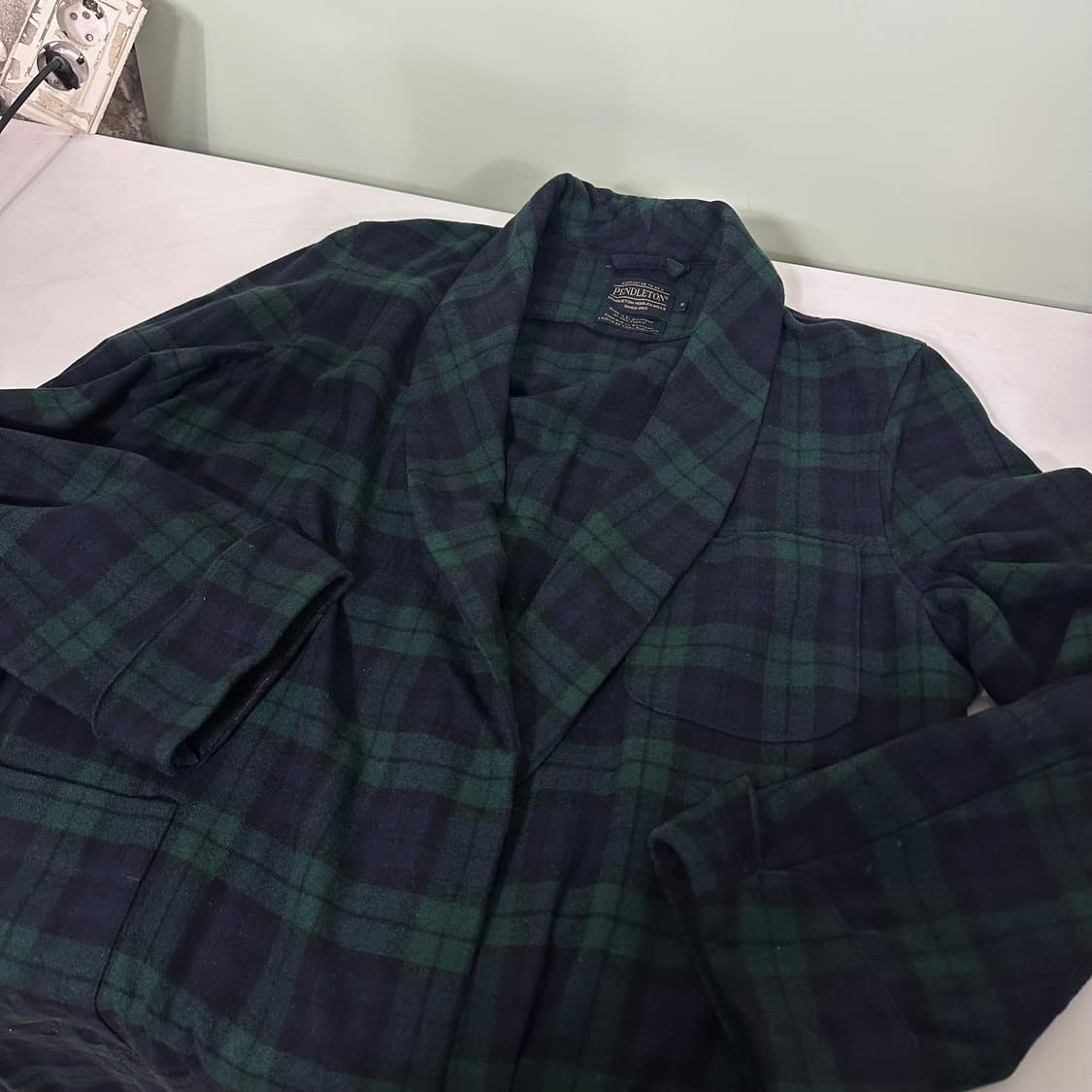 S-M 95 펜들턴 카라넥 노바체크 로브가운 상품이미지1