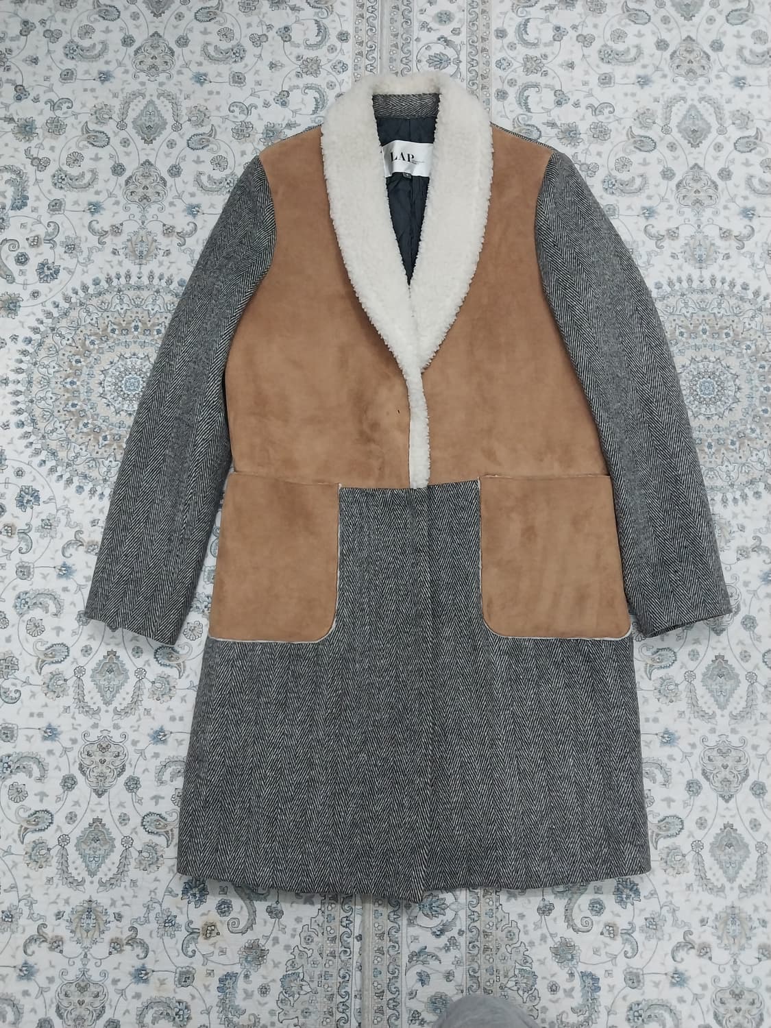 LAP 랩 스웨이드 배색 안감 패딩 코트 S 상품이미지1