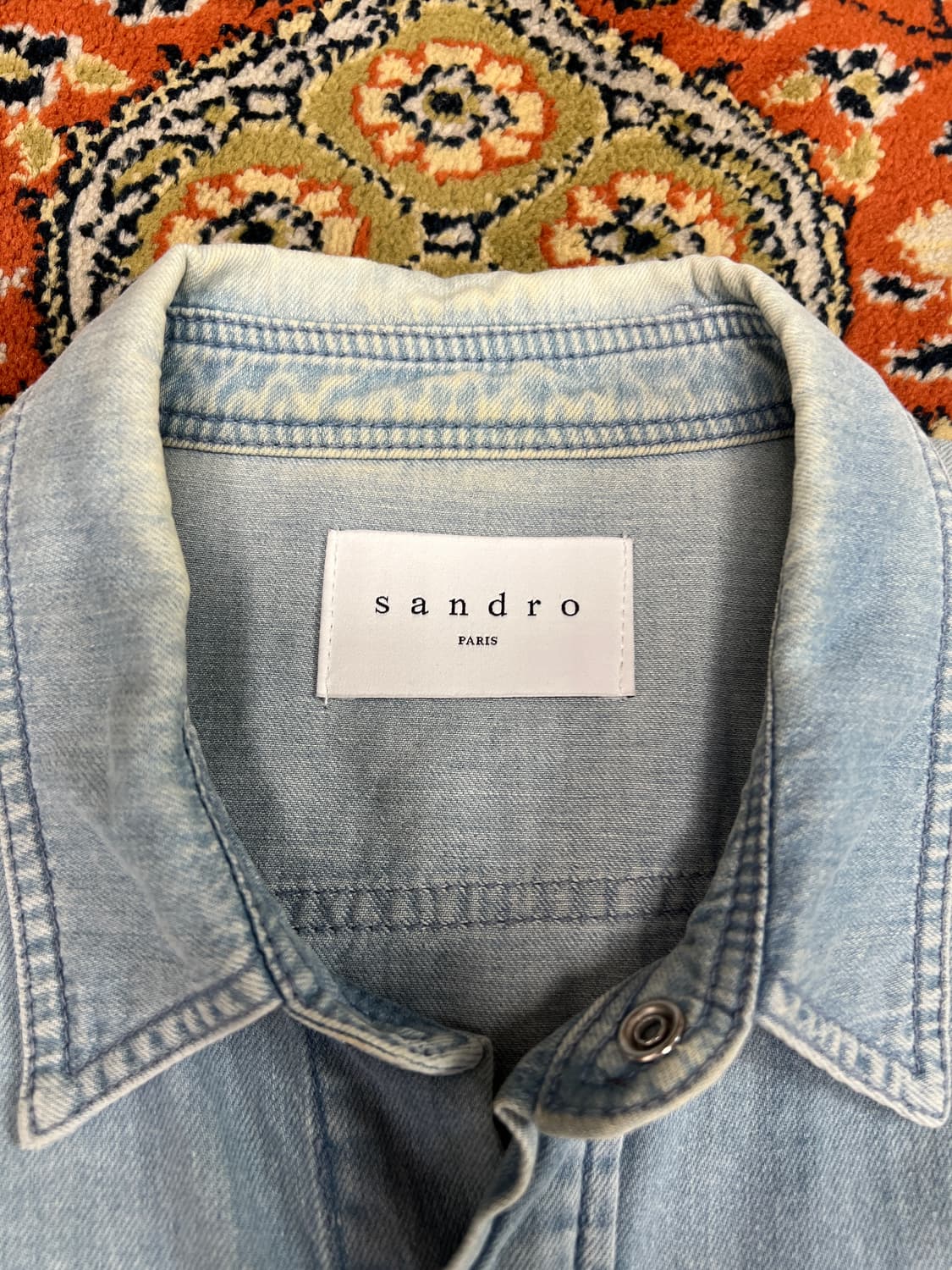 [M] SANDRO 산드로 빈티지 연청 웨스턴 셔츠 상품이미지4