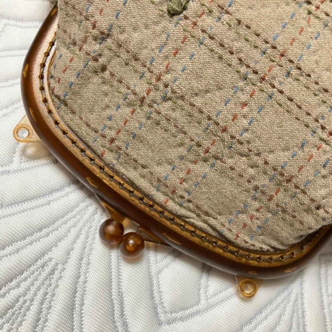 핸드메이드 당근 아플리케 고급 일제퀼트원단 미니 프레임백 파우치 퀼트백 상품이미지7