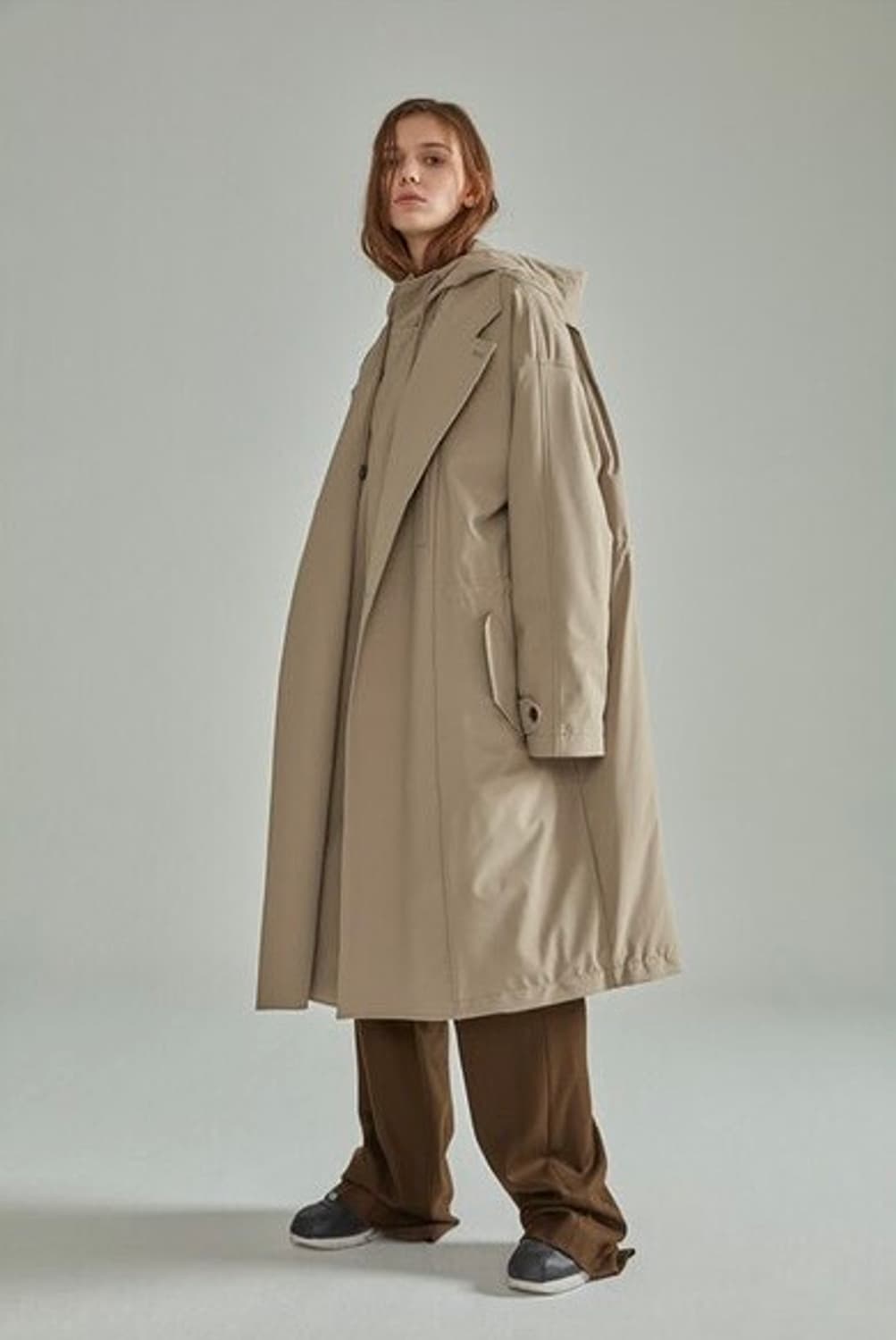 노앙 레이어드 패딩 트렌치 코트 베이지 상품이미지1