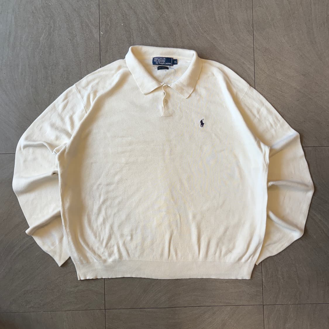 폴로 정품 화이트 피마 코튼 카라 니트  상품이미지1