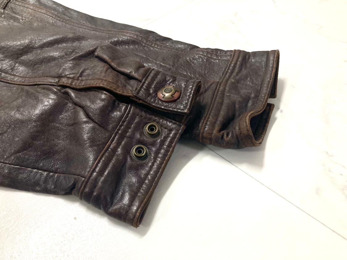 90s 아토믹 양가죽 램스킨 레더 봄버 자켓 100-105 상품이미지6