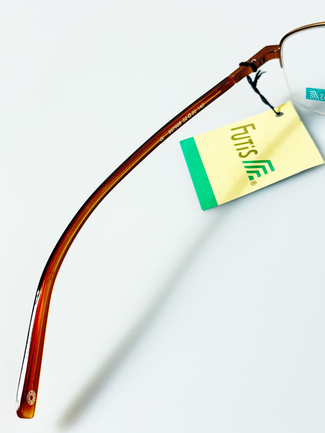 90s FUTIS 브라운 메탈 스퀘어 반무테 빈티지 안경 상품이미지6