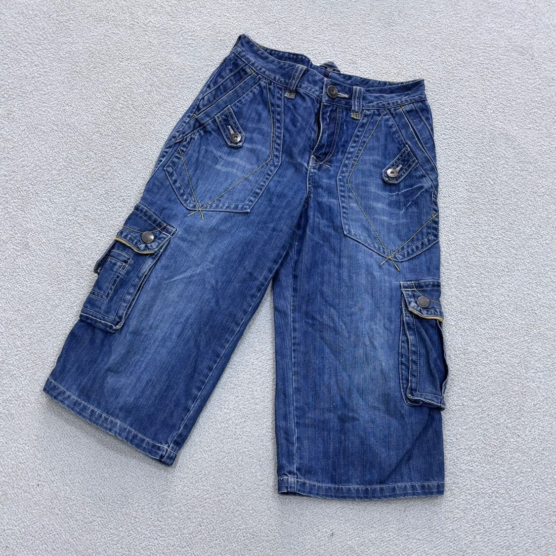 30 빈티지 데님 버뮤다 카고 팬츠 0409E 상품이미지1