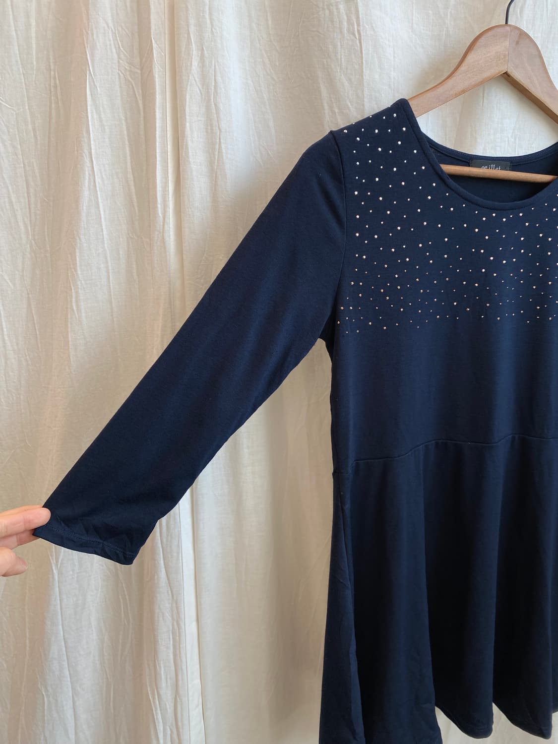 네이비 큐빅 7부탑(L) 상품이미지6