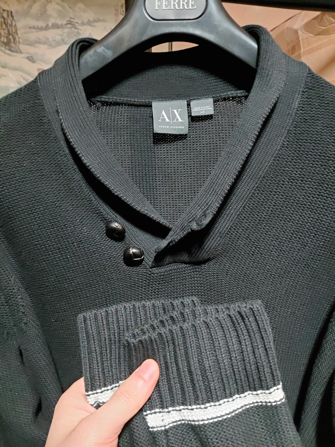 [아르마니익스체인지]코튼 숄카라 스웨터 L사이즈 상품이미지8