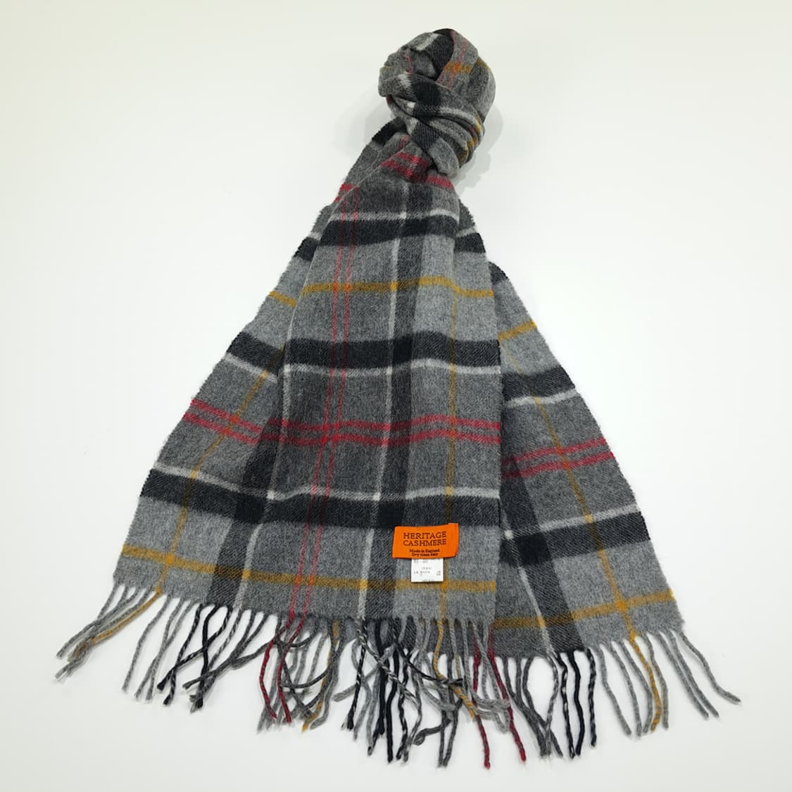 MX359 헤리티지 캐시미어 그레이 타탄체크 울 캐시미어 목도리 머플러 상품이미지2