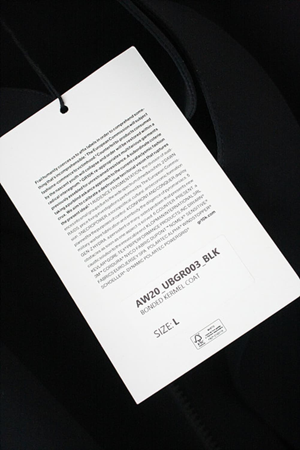 이탈리아 워크웨어 GR10K 20AW 본디드 커널 코트 COAT 새제품 상품이미지3