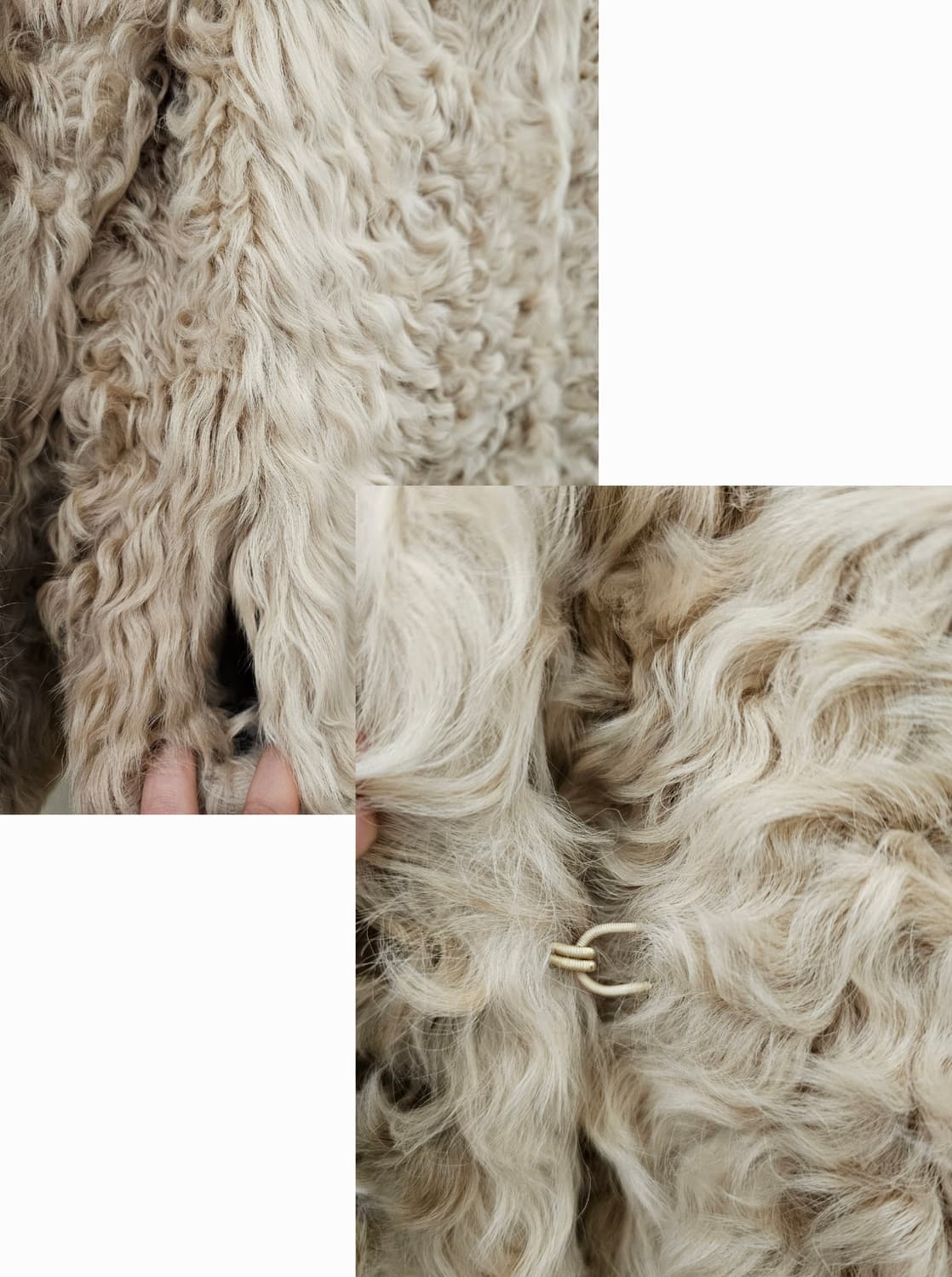 램스헤어/양털 미들 코트 상품이미지5