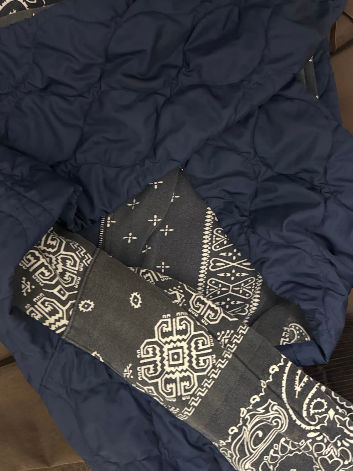 캐피탈 플리스 반다나 비부악 후드 블루종 블랙 상품이미지2