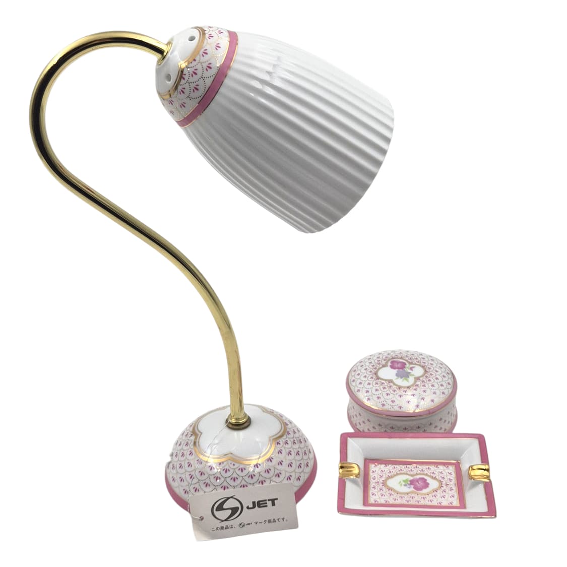 90s 키시마 백자 핑크 플로랄 테이블&램프 세트 상품이미지5