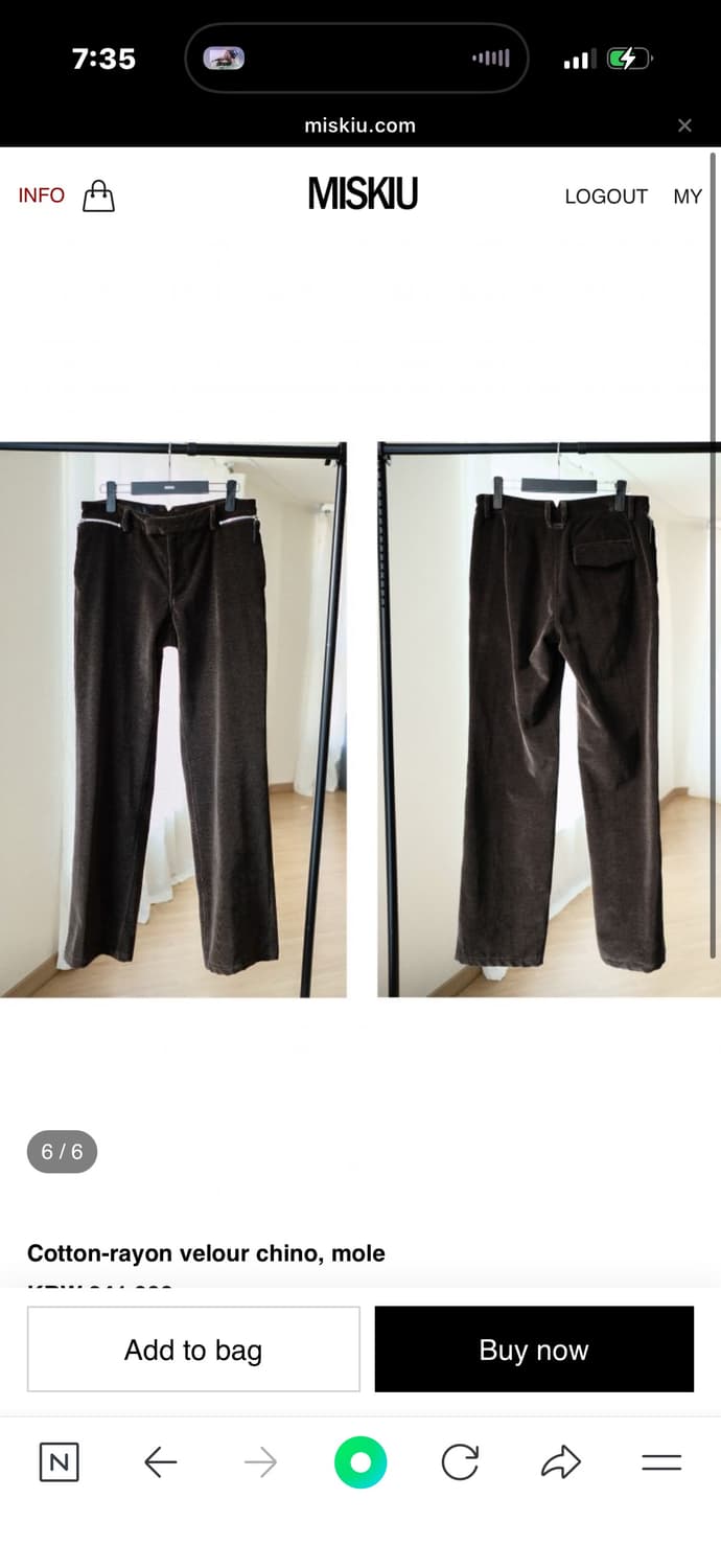 miskiu Cotton-rayon velour chino M 상품이미지1