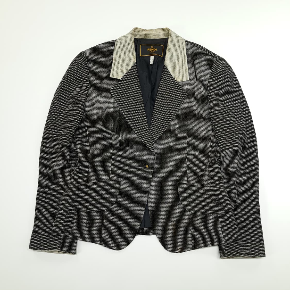 CN910 L 펜디 투톤 카라 빈티지 자켓 블레이저 상품이미지1