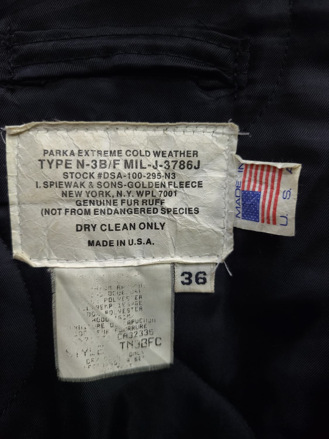 USA 스피왁 N3B 야상파카like밀리터리아메카지 상품이미지7