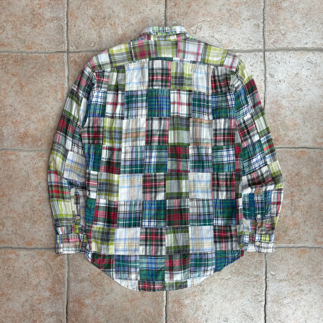 [M] Polo patchwork pattern shirt 상품이미지5