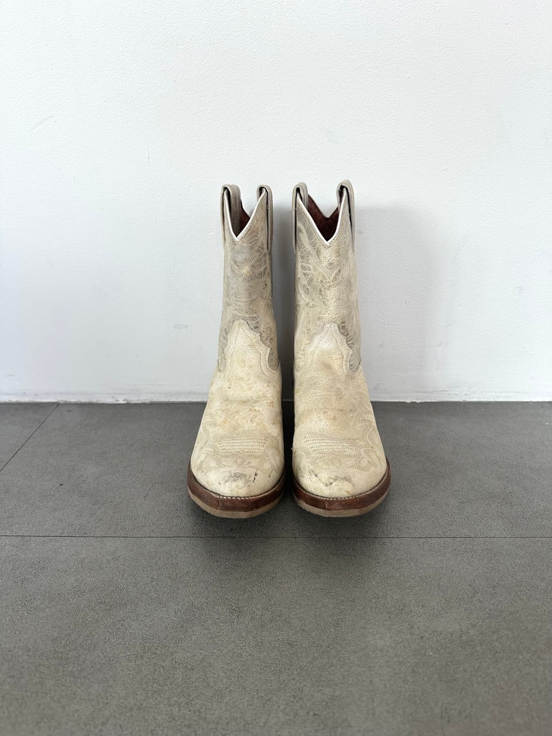 VTG 멕시코 웨스턴 부츠 아이보리 상품이미지2