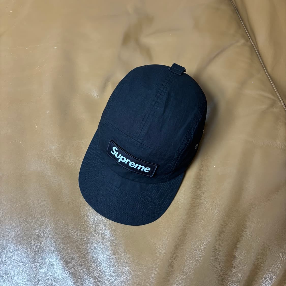 슈프림 캠프캡 모자 박스로고 왁스드 코튼 블랙 상품이미지5