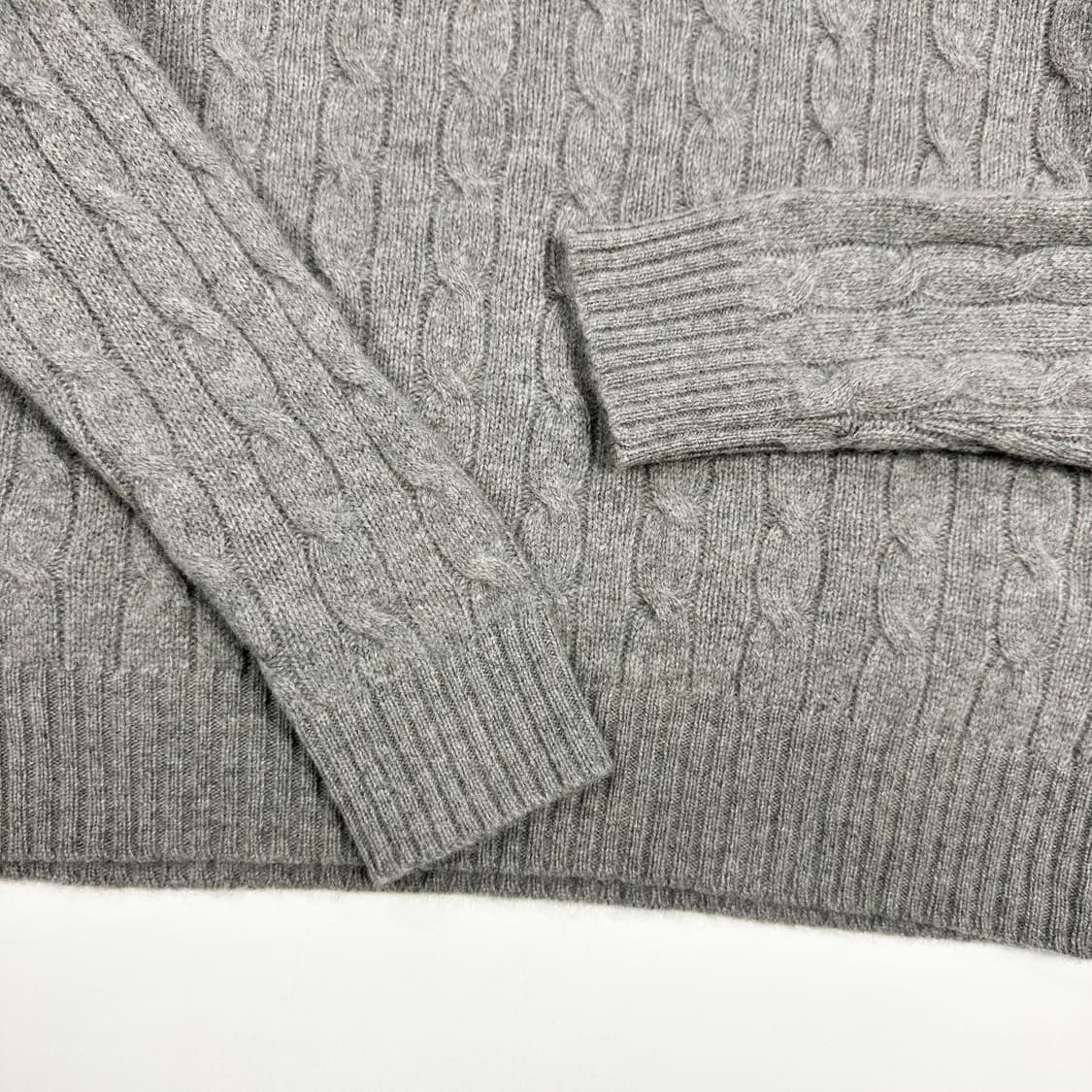 폴로 랄프로렌 클래식 캐시미어 케이블 니트 그레이 여성L 상품이미지4