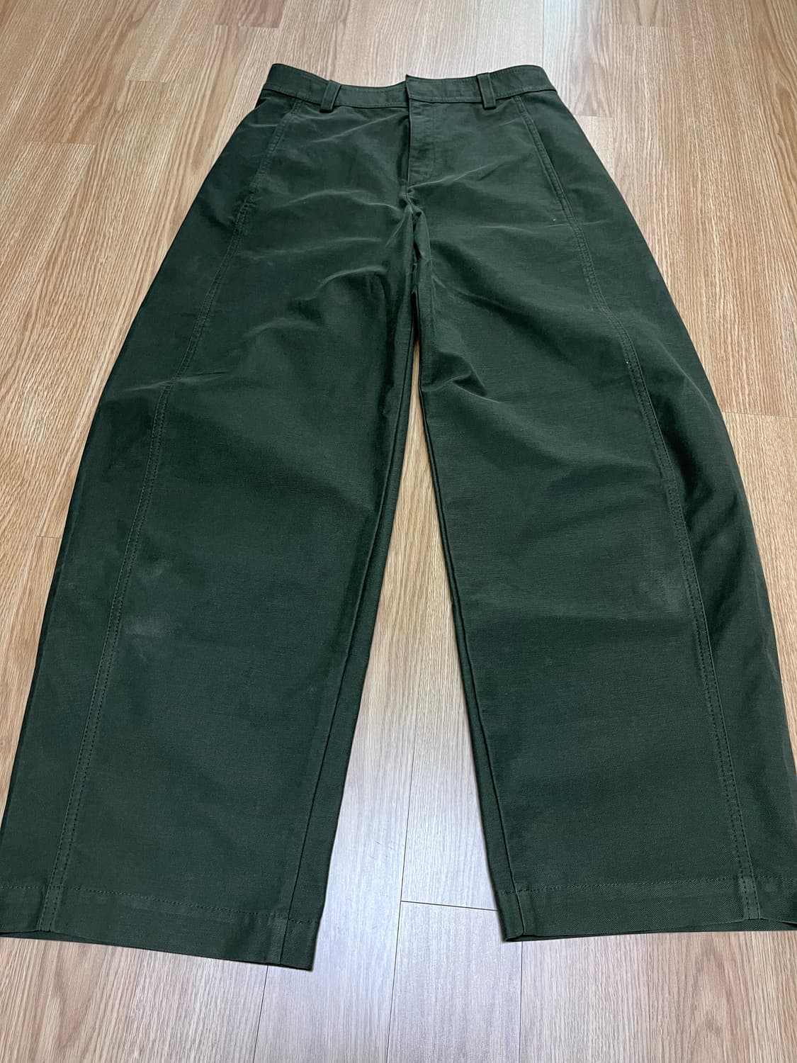 유니클로 저지배럴레그팬츠 카키 m 상품이미지2