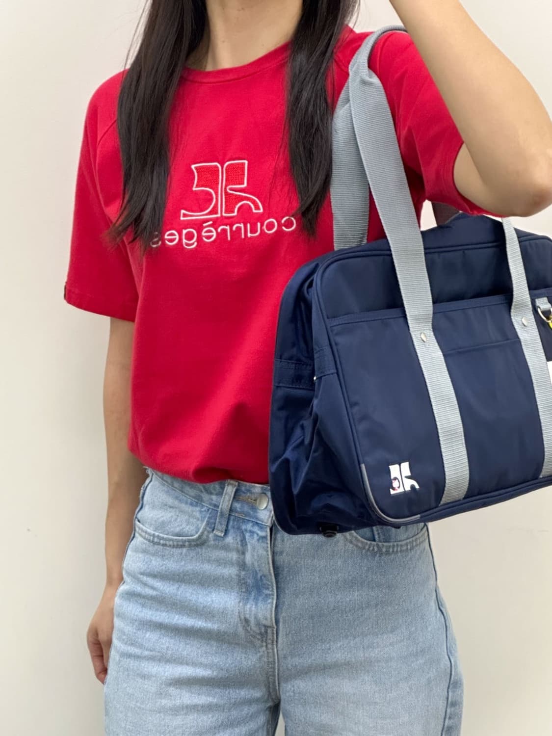 courreges / 꾸레쥬 레드 빅 로고 반팔 티셔츠  상품이미지10