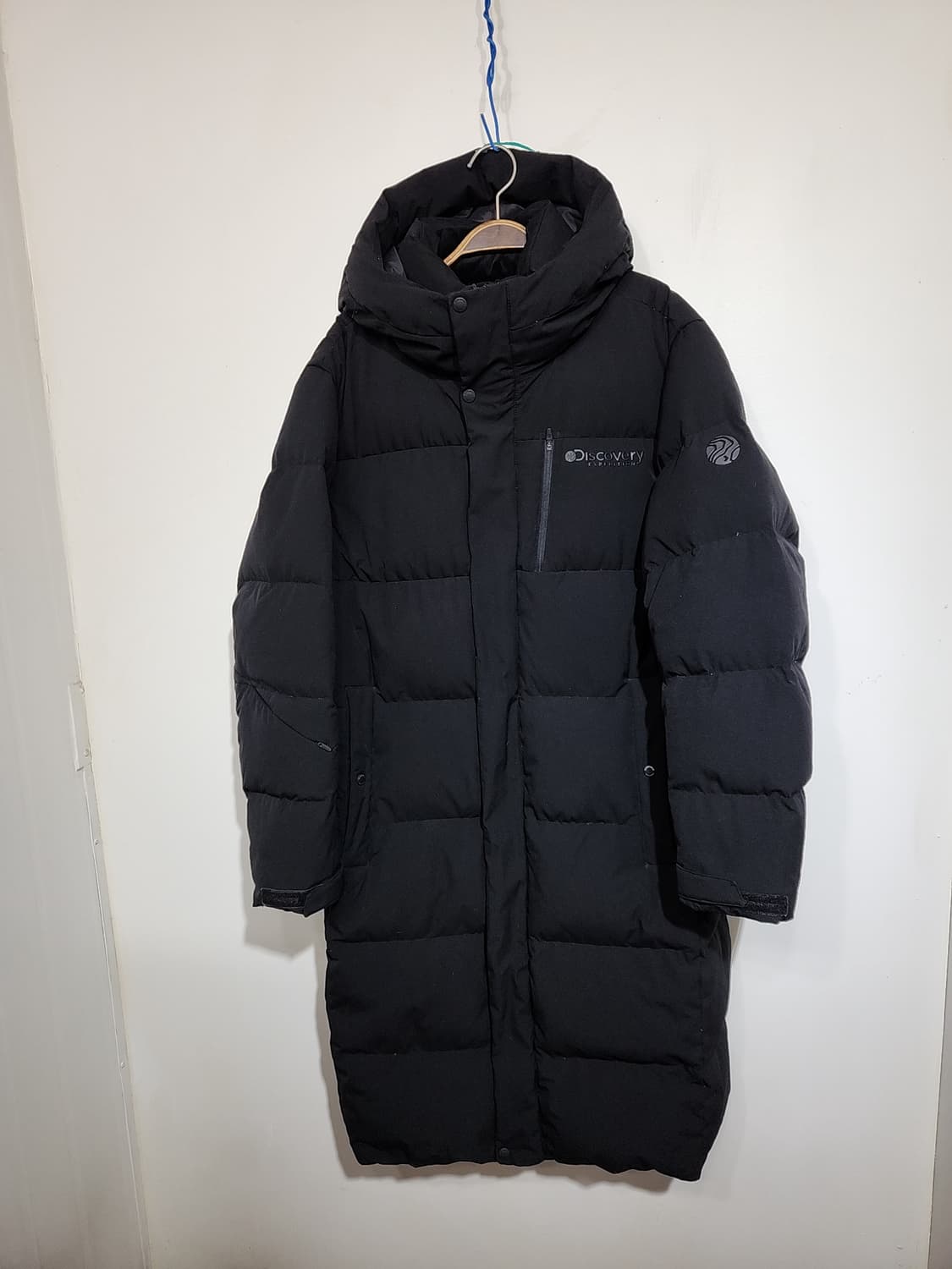 (105) 디스커버리 롱패딩 점퍼 블랙 거위털 구스다운 패딩코트  상품이미지1